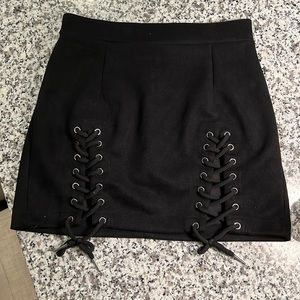 Black Suede mini skirt